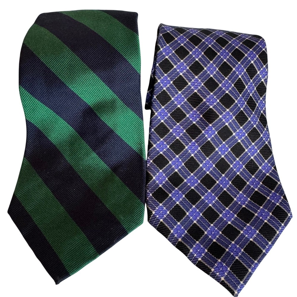 Ralph Lauren Silk Tie Lot Polo Lauren Designer Geometric Stripe Neckties Luxury